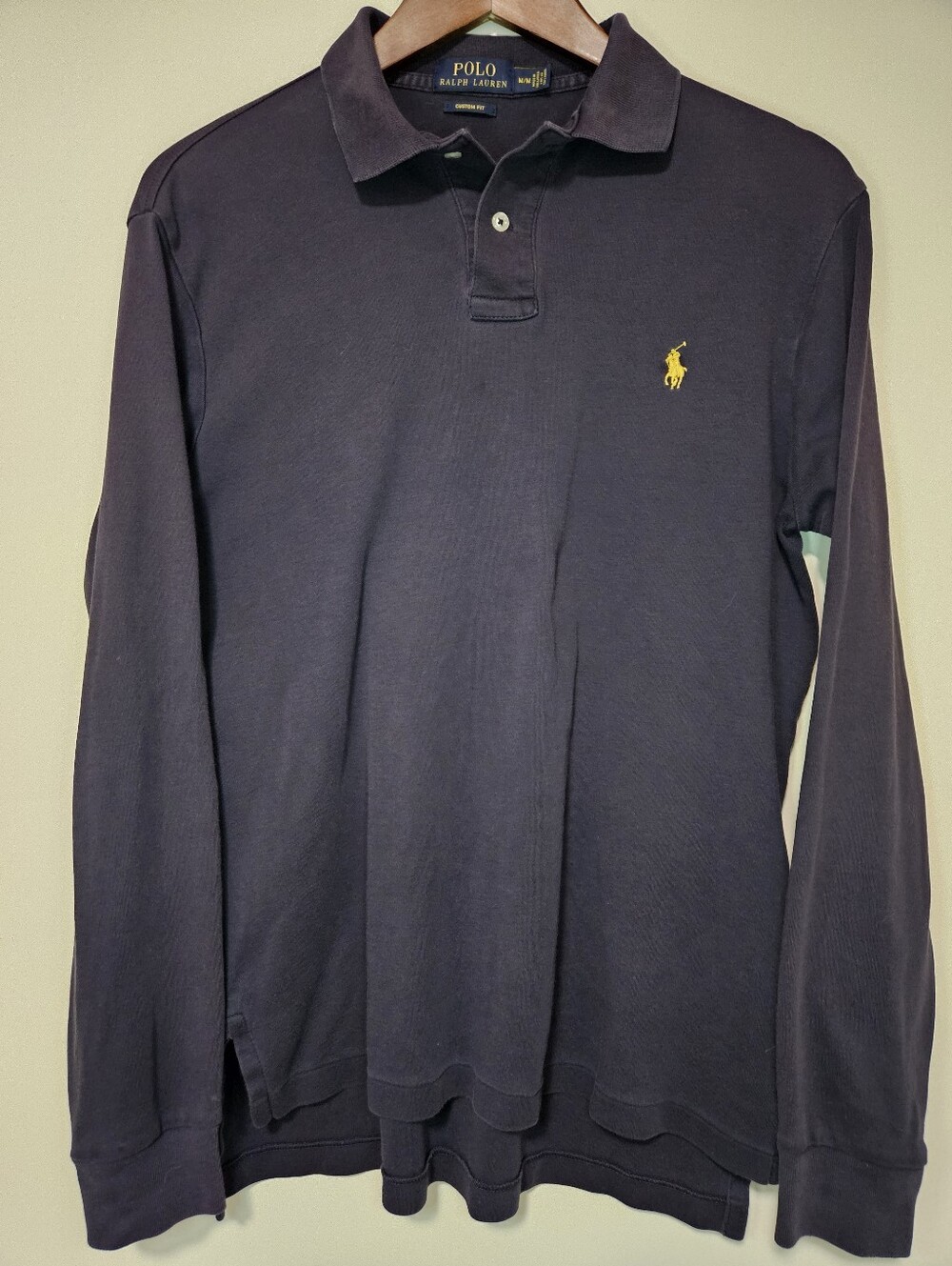 Polo Ralph Lauren Navy Long-sleeve Polo shirt, some flaws see description
